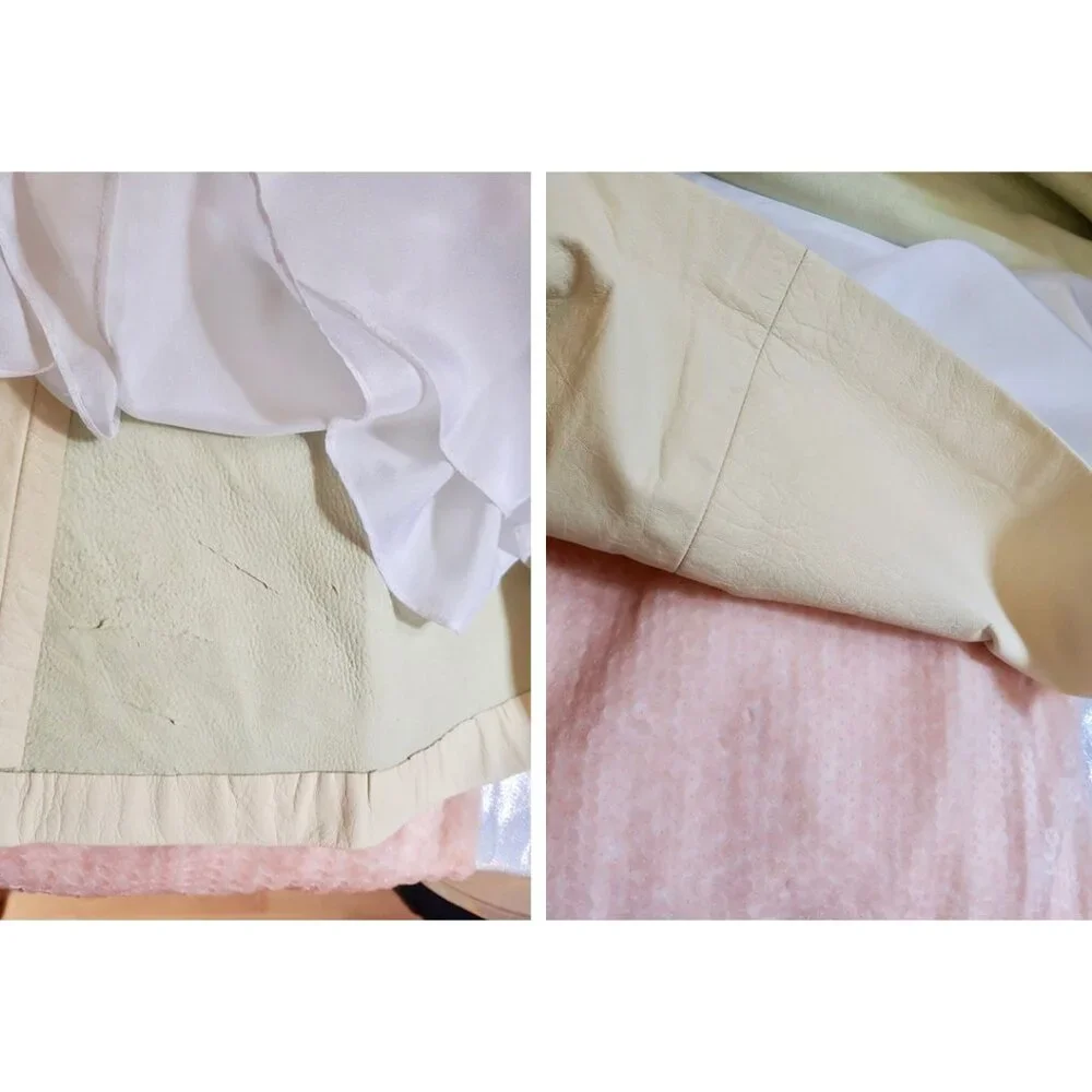 Sally LaPointe Lambskin Mini Skirt in Eggshell-Powder - Small - NWOT - Picture 5 of 5